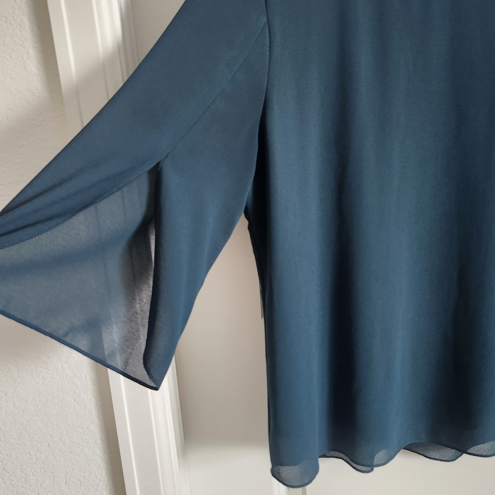 Teal 3/4 Sleeve Blouse